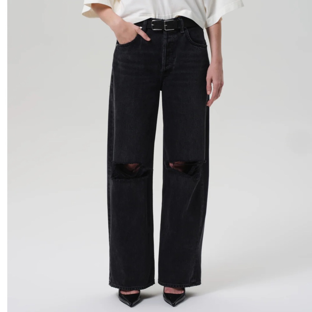 Citizen of Humanity Ayla Wide Leg Jeans Black Metropolis NEW Sz 23 (25)